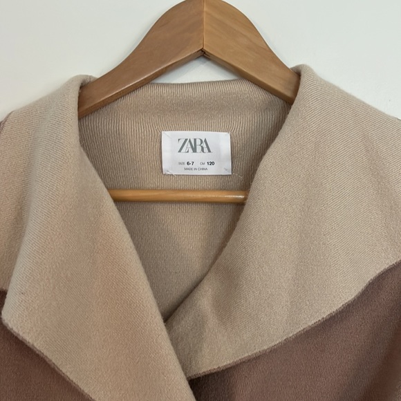 Zara beige wrap sweater size 6-7 cm 120 - Picture 2 of 5